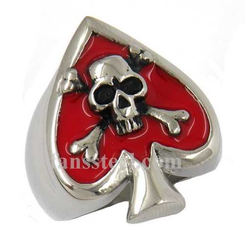 FSR10W61R cross bone skull heart ace biker Ring - Click Image to Close